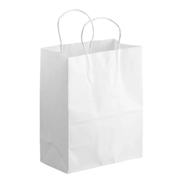 Paper Bag With Handle White 10x6.75x13.5 Premium 250 unit