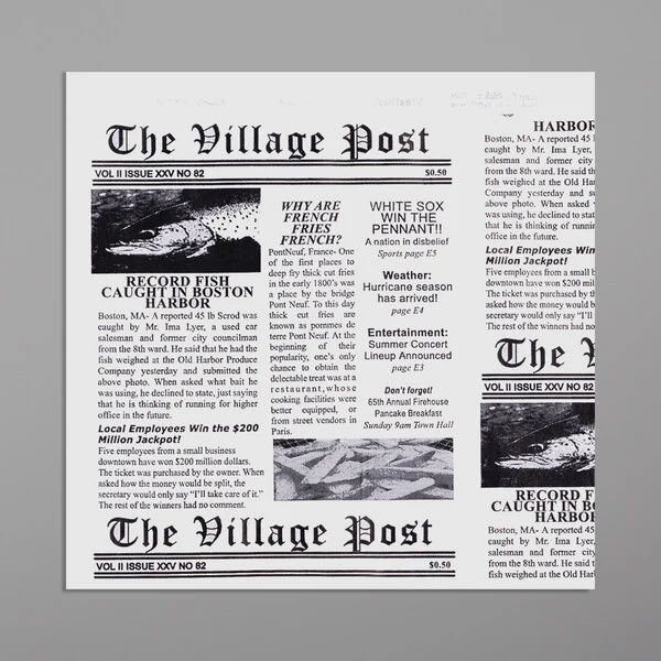 Wax Paper 12X12 Newspaper 1,000 Pcs