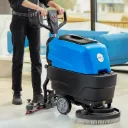 Cordless Walk Behind Disc Floor Scrubber 17" with Scrub Brush - 9 Gallon 