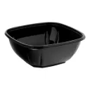 Bowl 48 OZ Black Square Pet 300 Unit (Bowl Only)