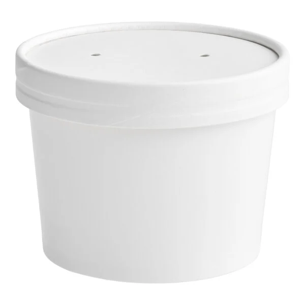 [CONT64BOU] Container 64 Oz Paper White 100 Unit With Lid