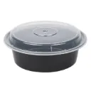 Container 32 Oz Circular Black 150 Pcs Microwavable