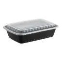 Container Black 28 Oz  1 Comp Rectangular 150 Unit Microwavable