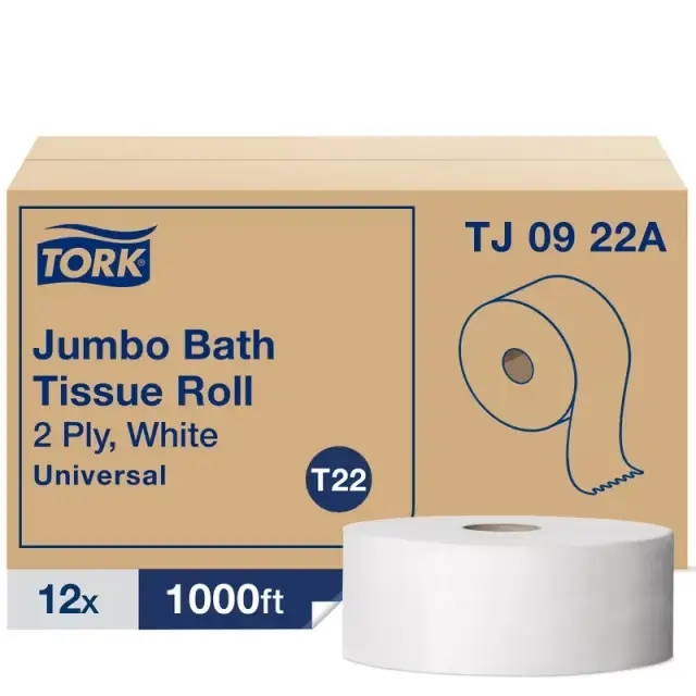 Jumbo Roll Tissue 1,000 Ft 2 Ply Premium Tork
