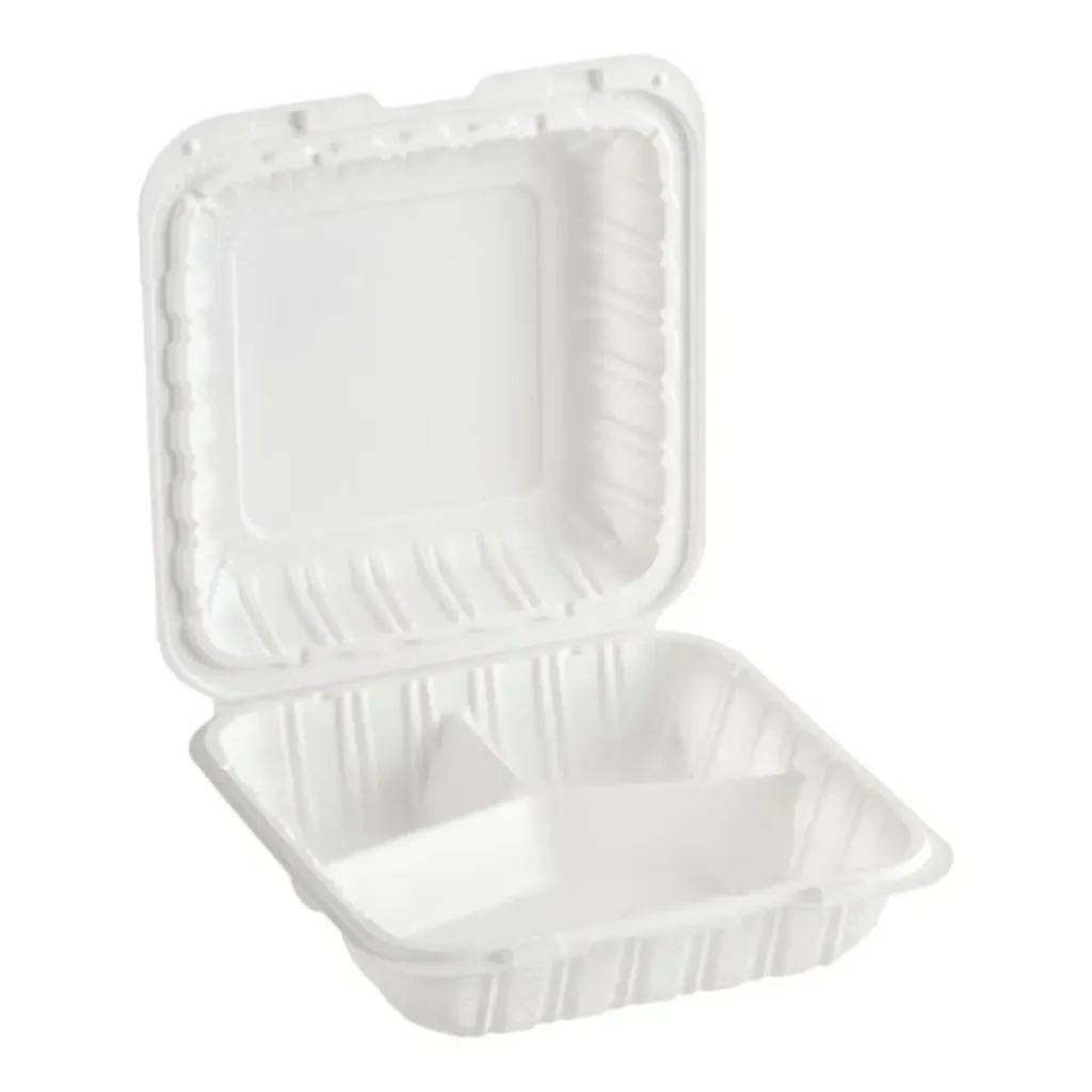 [ML-83] Container 8x8 3 Compartment (150 Pcs) TFPP Microwavable