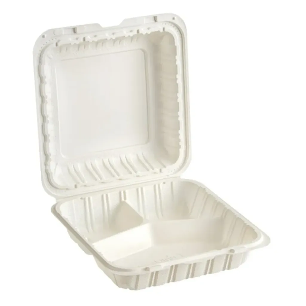 [ML-93] Container 9X9" 3 Compartment (150 Pcs) TFPP Microwavable