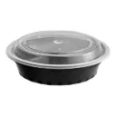 Container 24 oz black 150 unit Round Microwavable