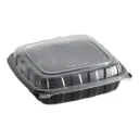 Container 9x9 Black Clamshell Ecoserve 100 Unit Microwavable
